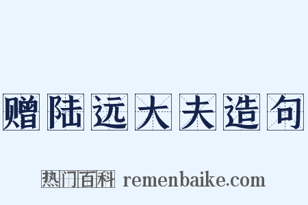 赠陆远大夫造句是什么意思的图片
